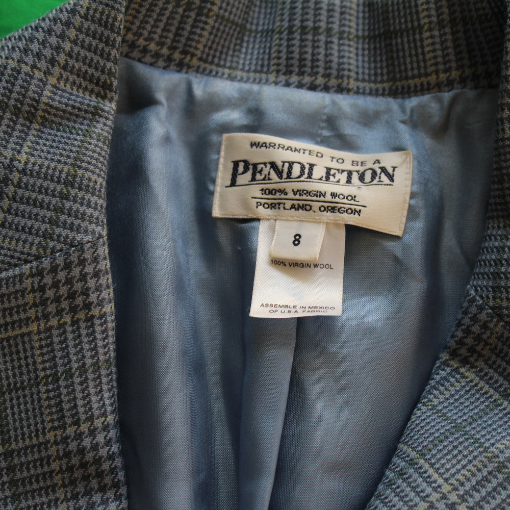 Pendleton Vintage Suit Jacket Blue Plaid - image 2